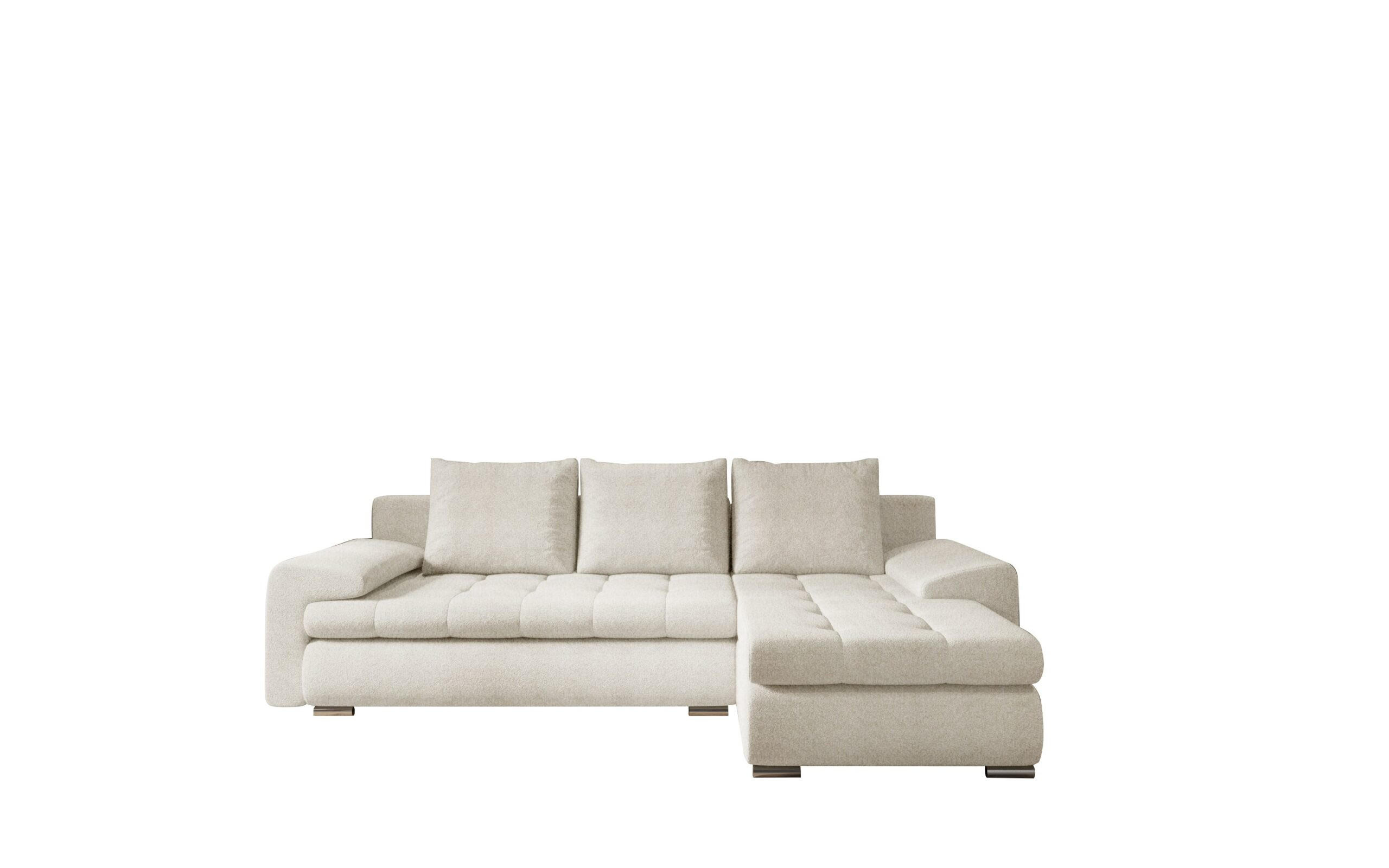 ECKSOFA TOMI Abriamo Ecru Rechts - Ecru, Holz (237/150cm) - Kaiser Möbel