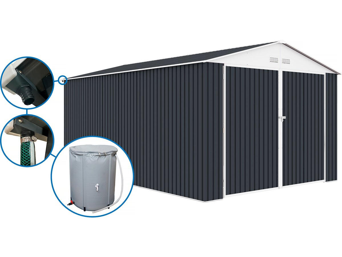 METALL-GARAGE PVC houston - Grau, Metall (70/310/470cm) - Habitat Garten