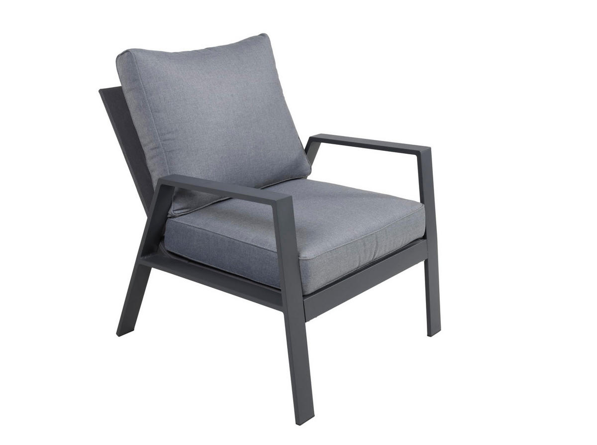 GARTENLOUNGESET Carmen 4-teilig Gartenmöbel - Grau, Kunststoff - DELUKE