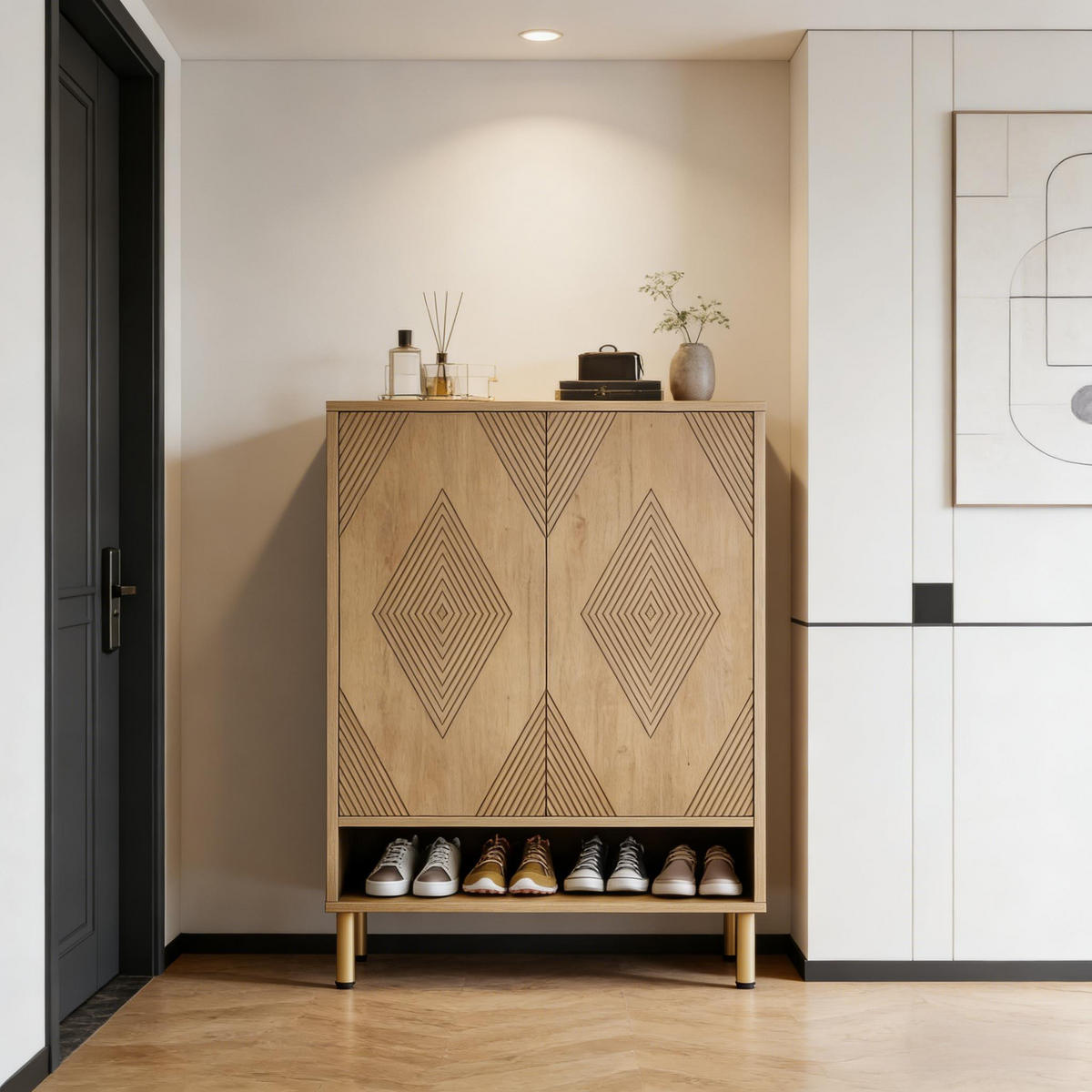 SCHUHSCHRANK Natur 73/35/115 cm - Naturfarben, Holz (73/115/35cm) - PANGIVO