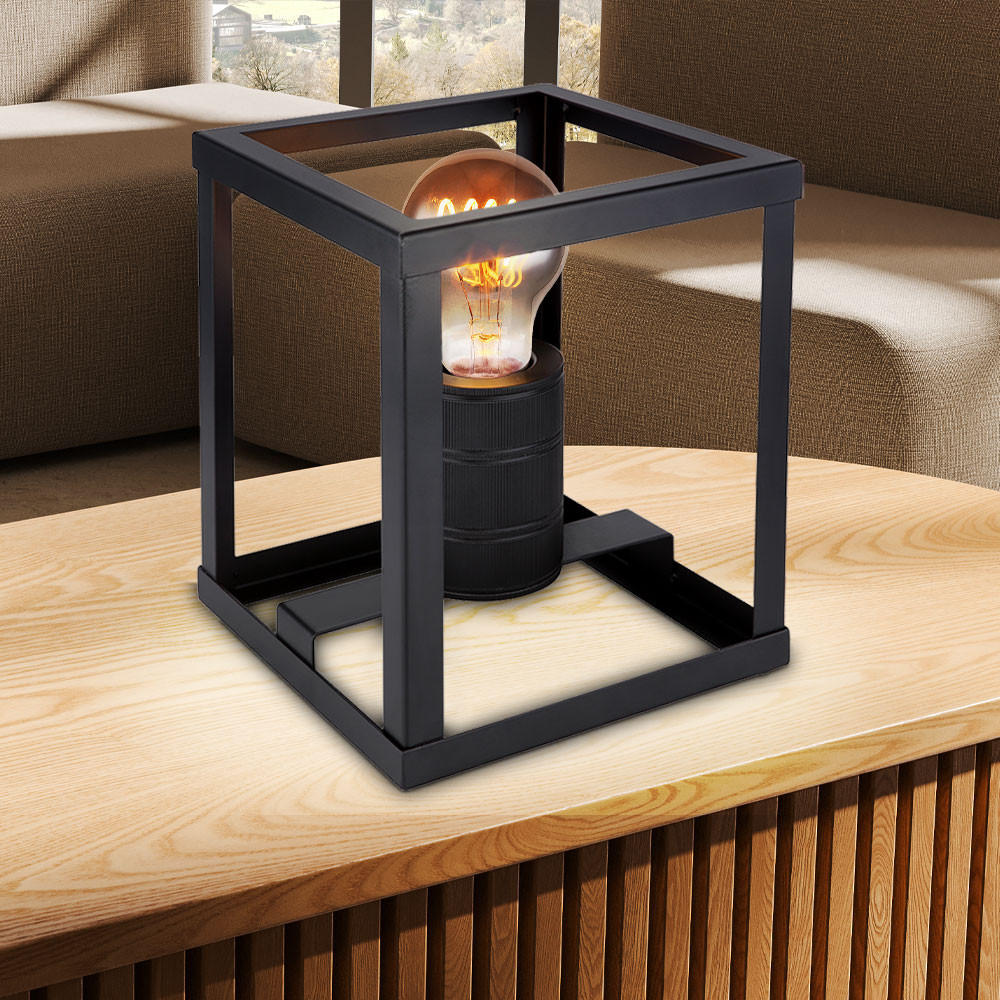 LED TISCHLEUCHTE Metallrahmen Schwarz - Schwarz, Metall (17/17/20cm) - Globo Lighting