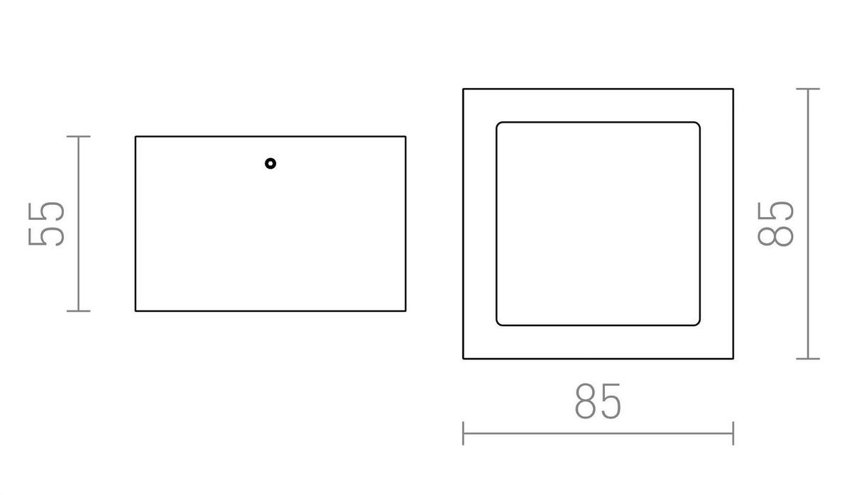DECKENLEUCHTE DEZA Aluminium 5 W IP54 - Silberfarben, Metall (85/85/56cm) - Rendl