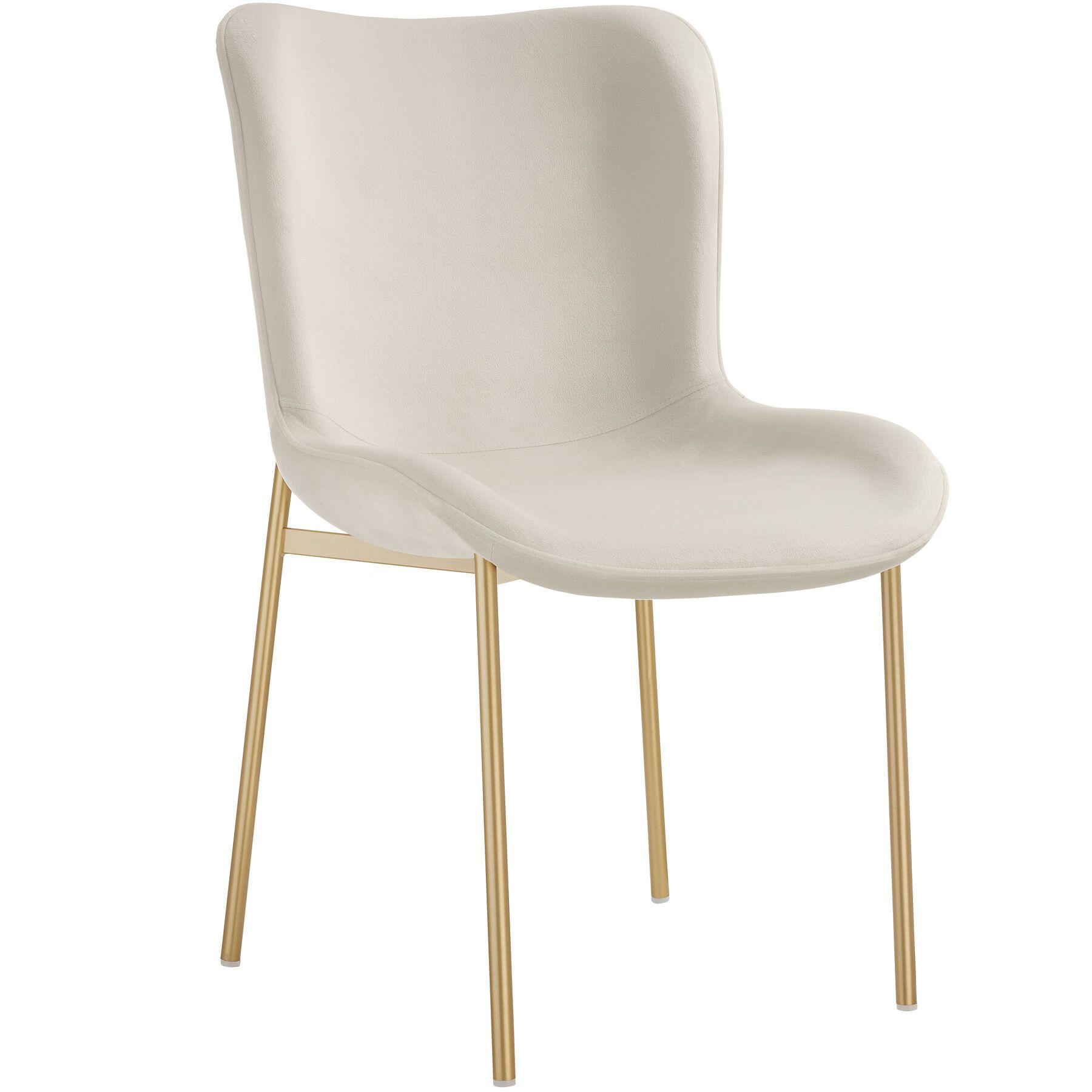POLSTERSTUHL 1er Set Tessa 54 x 62 x 90 cm Samt beige/gold - Goldfarben/Samtahornfarben, Kunststoff (54/90/62cm) - tectake