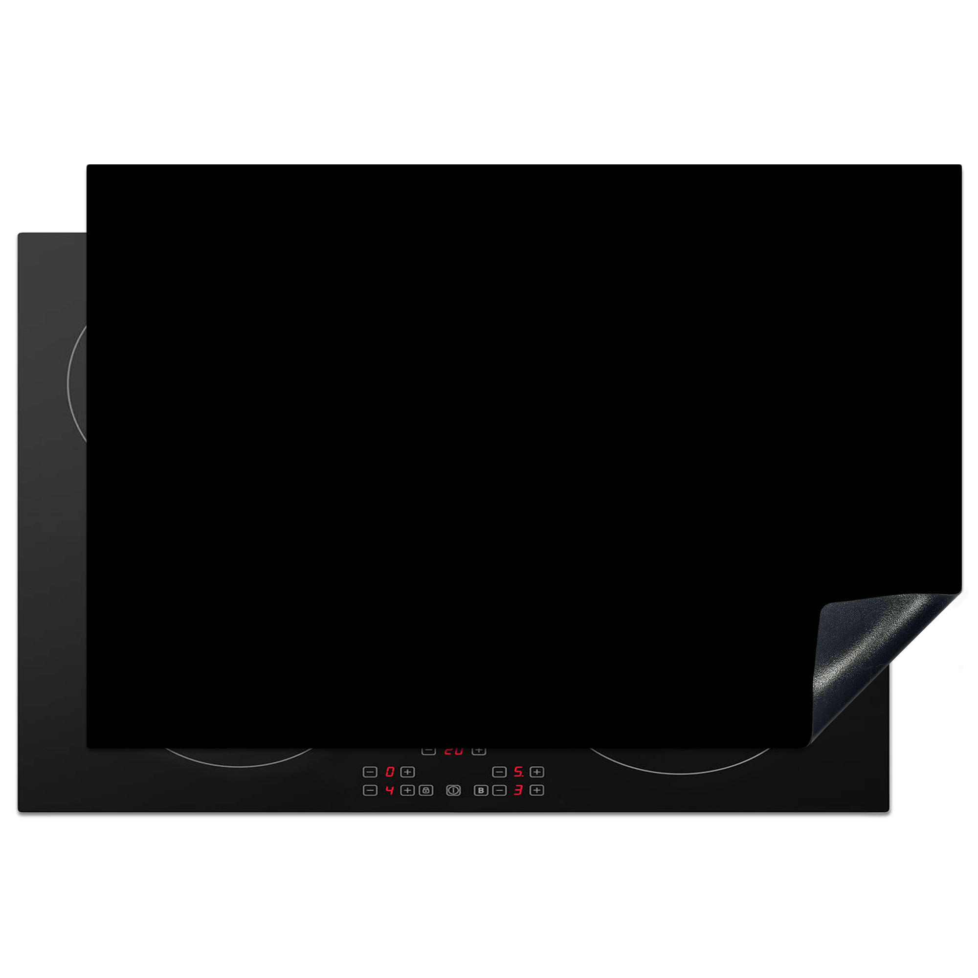 HERDABDECKPLATTE Schwarz - Einfarbig 77x51 cm - Schwarz, Kunststoff (77/0.2/51cm) - MuchoWow