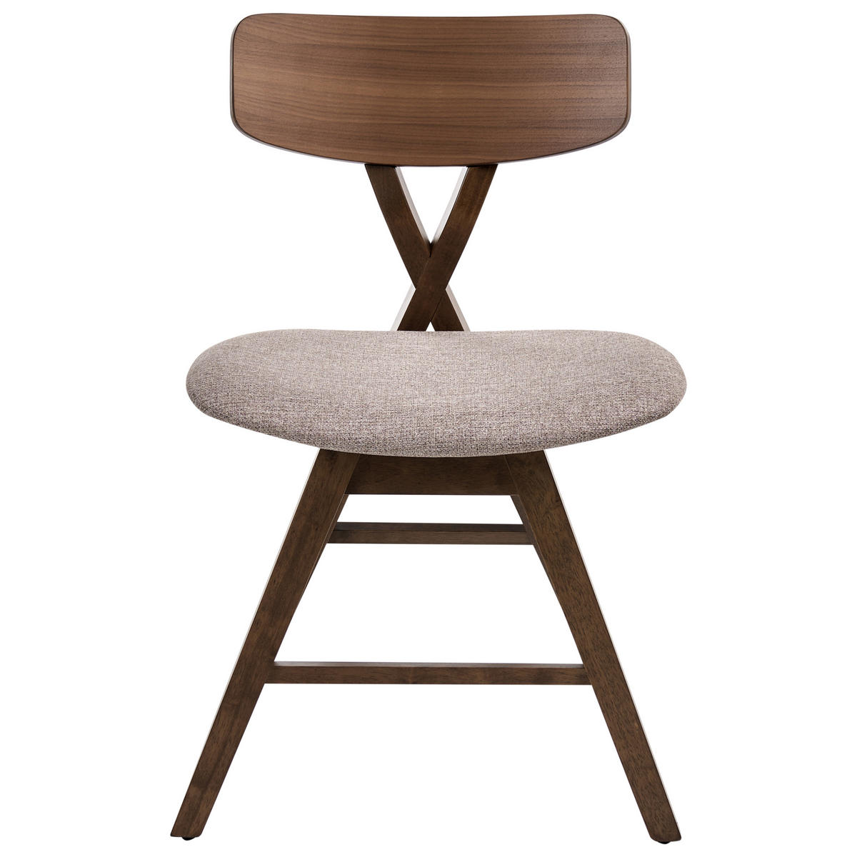 ESSZIMMERSTUHL 2er-Set Holz Braun/Taupe Leland - Taupe, Holz (52/78/57cm) - Beliani
