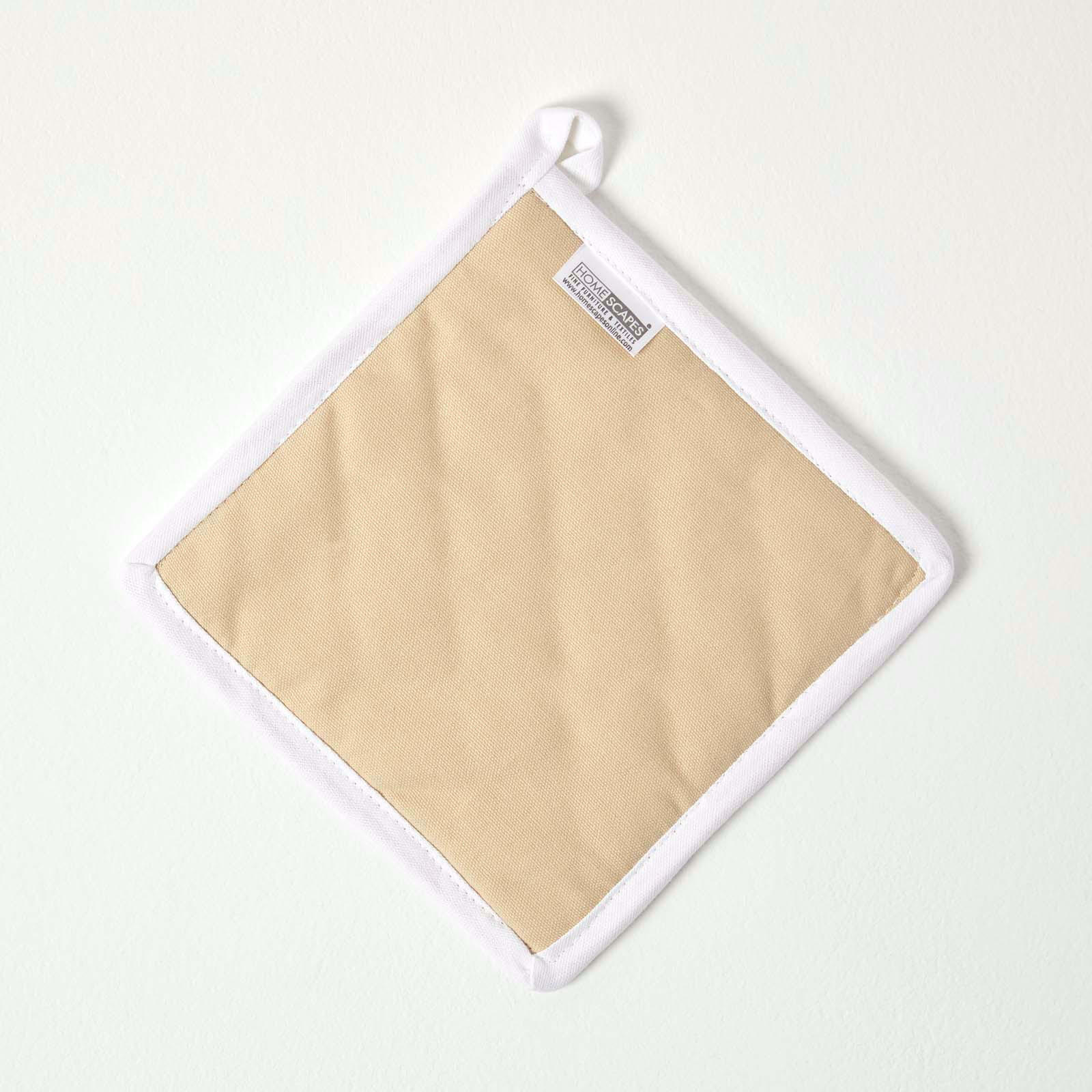 TOPFLAPPEN Sterne 20/20 cm, Baumwolle wattiert - Beige, Textil (20/20cm) - Homescapes