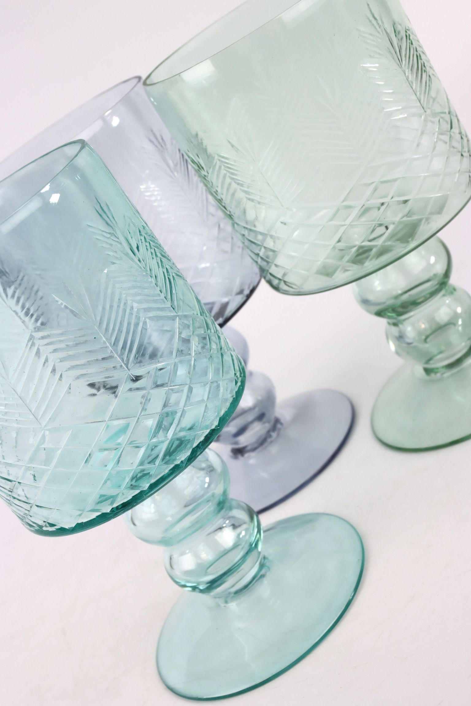 WINDLICHTER Aqua 3er-Set - Blau, Glas (10/20/10cm) - FURNARO