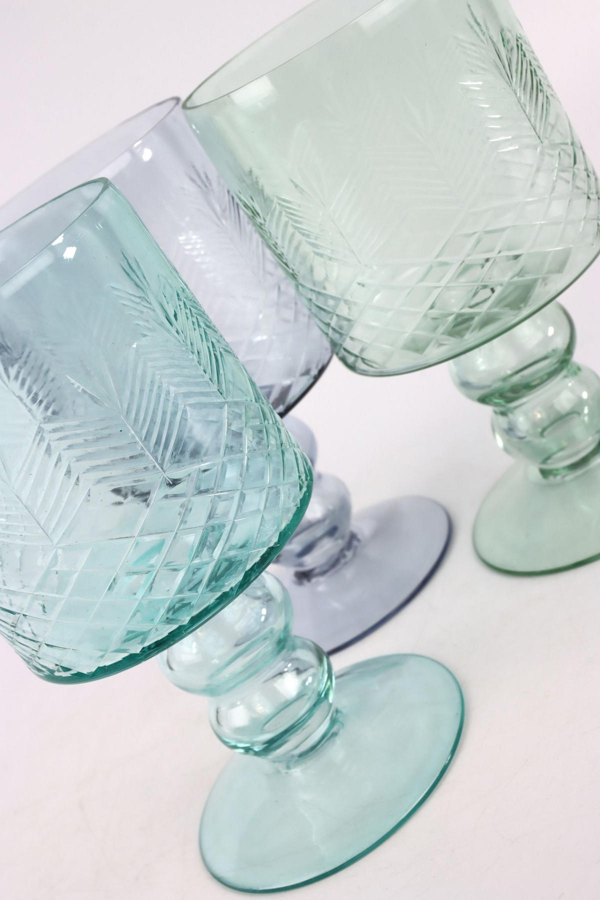 WINDLICHTER Aqua 3er-Set - Blau, Glas (10/20/10cm) - FURNARO