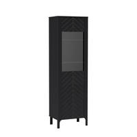 VITRINE Lumi Schwarz - Schwarz, Holzwerkstoff (60/197/41cm) - Bettso