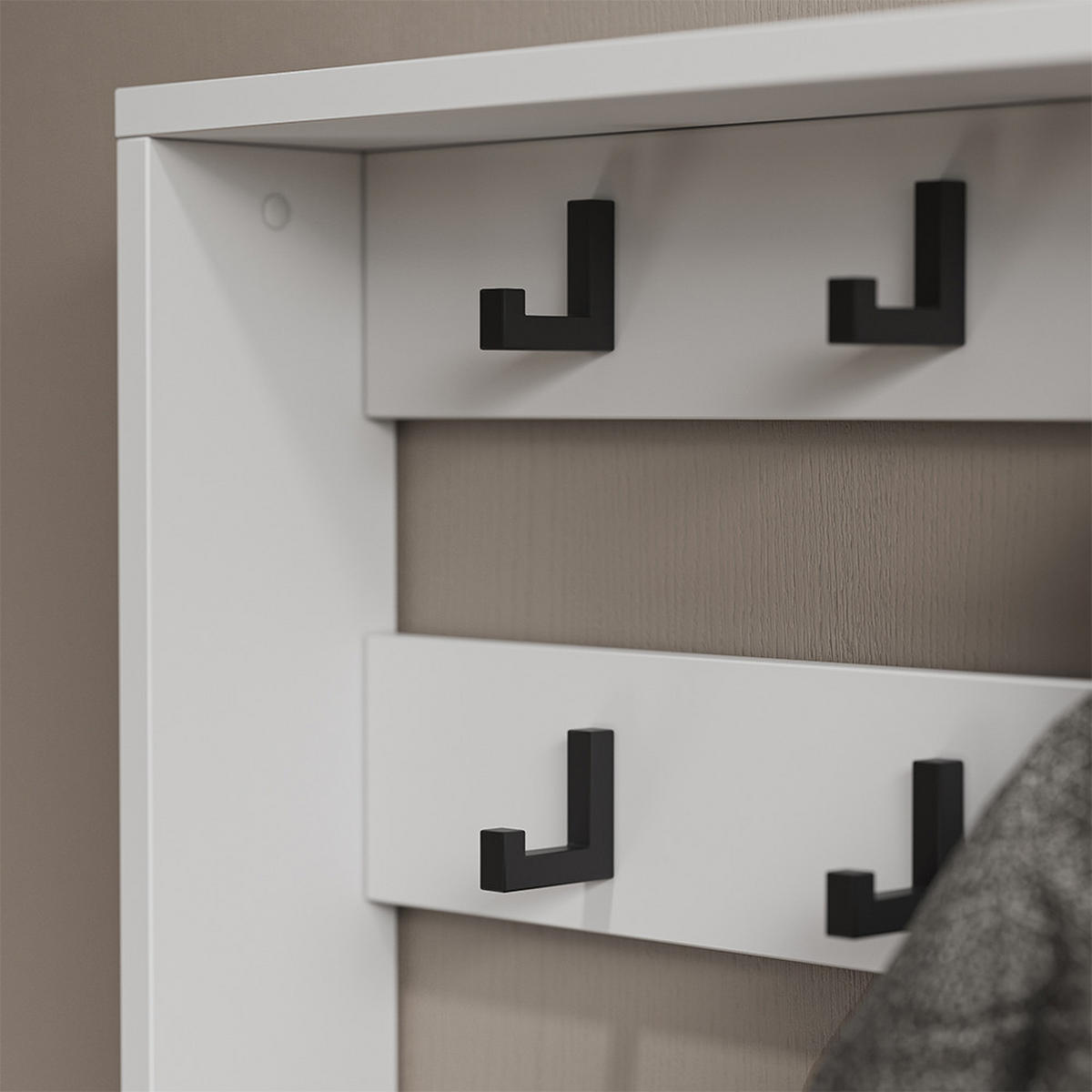 GARDEROBE Eliza Weiß 60 x 92 cm Set, 2 Teile - Weiß, Holzwerkstoff (60/92/24cm) - Vicco