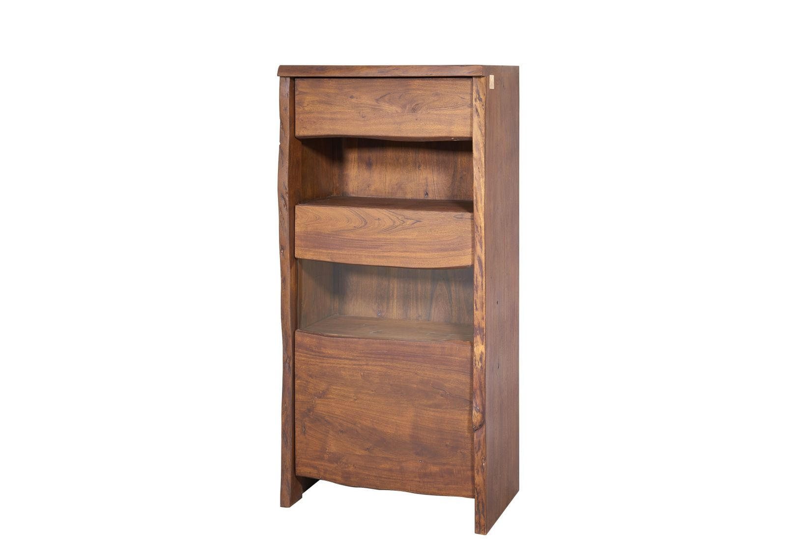 VITRINE Akazie 71x45x147 braun lackiert PURE ACACIA #210 - Braun, Holz (71/147/45cm) - Massivmoebel24