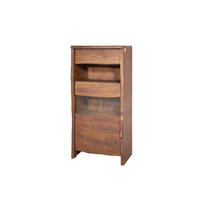 VITRINE Akazie 71x45x147 braun lackiert PURE ACACIA #210 - Braun, Holz (71/147/45cm) - Massivmoebel24