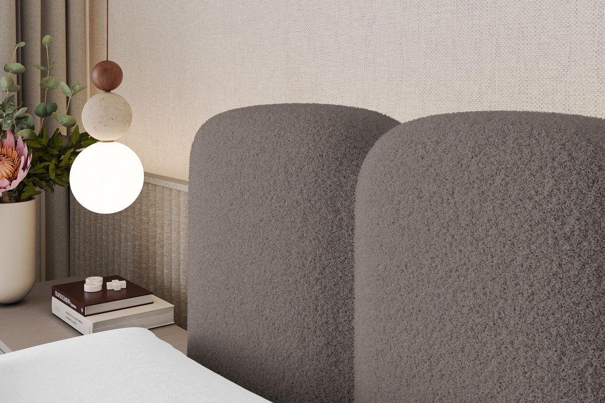 BOXBETT mit Matratze H4 - NINA-Z - 160x200 cm Braun - Braun, Holzwerkstoff (160/200cm) - ALTDECOR