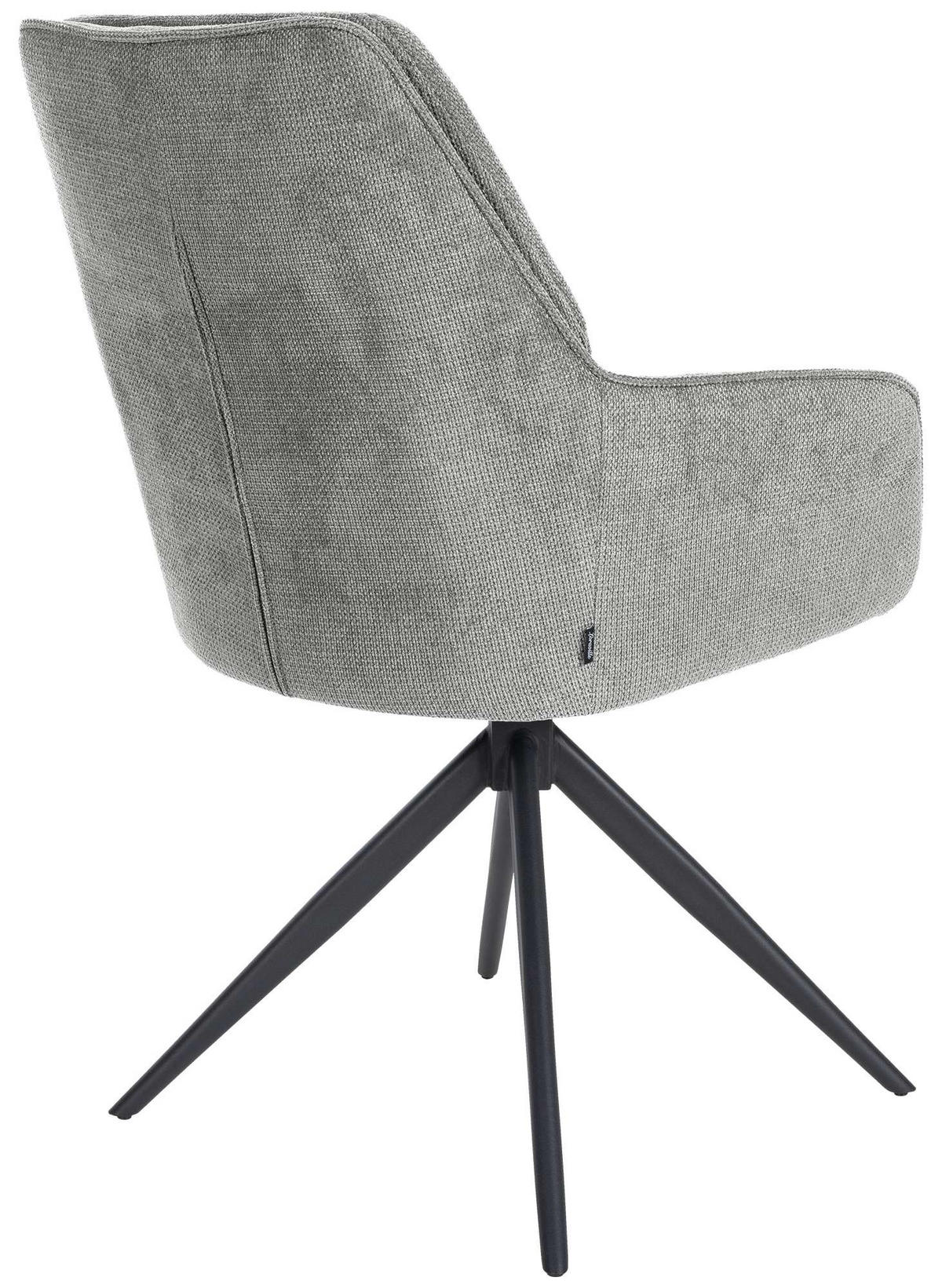 ARMLEHNENSTUHL Metall grau - Schwarz/Grau, Textil/Metall (58/91/62cm) - CLP