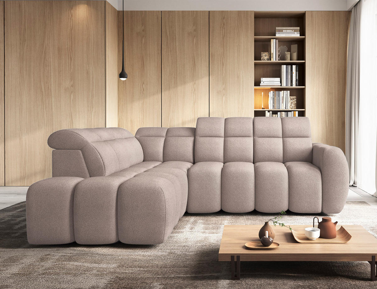 ECKSOFA Eagle L - Beige (Xillar 20) - Beige, Holzwerkstoff (258/208cm) - Möblo