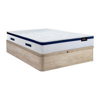 MATRATZE und Bettgestell mit Lattenrost und Bettkasten - 2 Personen - stoff - naturfarben hell Marquis - Naturfarben, Textil (140/190cm) - Vente-Unique