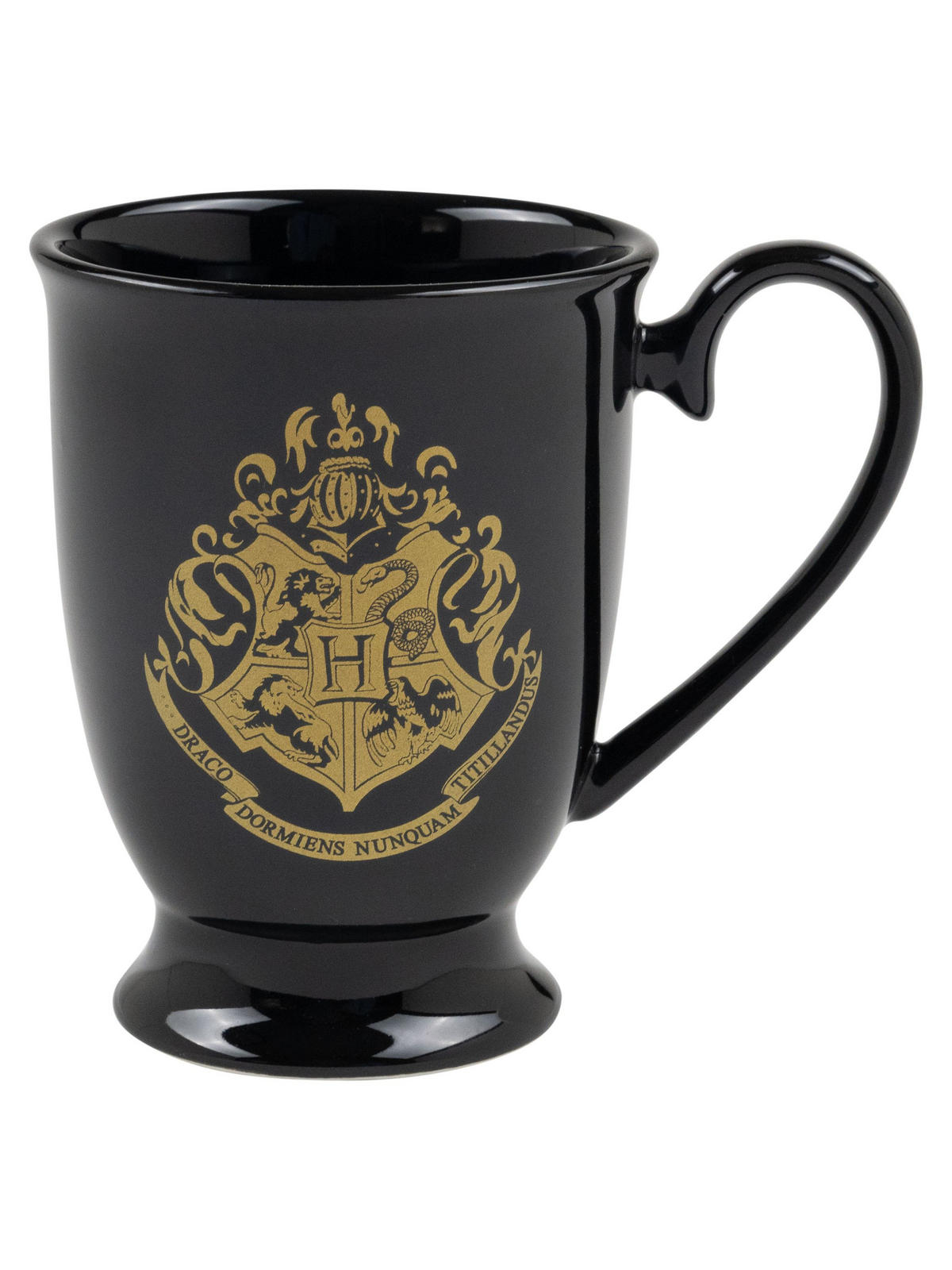 KAFFEEBECHER Harry Potter Kelch Hogwarts Wappen Schwarz 280 ml - Schwarz, Keramik (0.28L) - United Labels