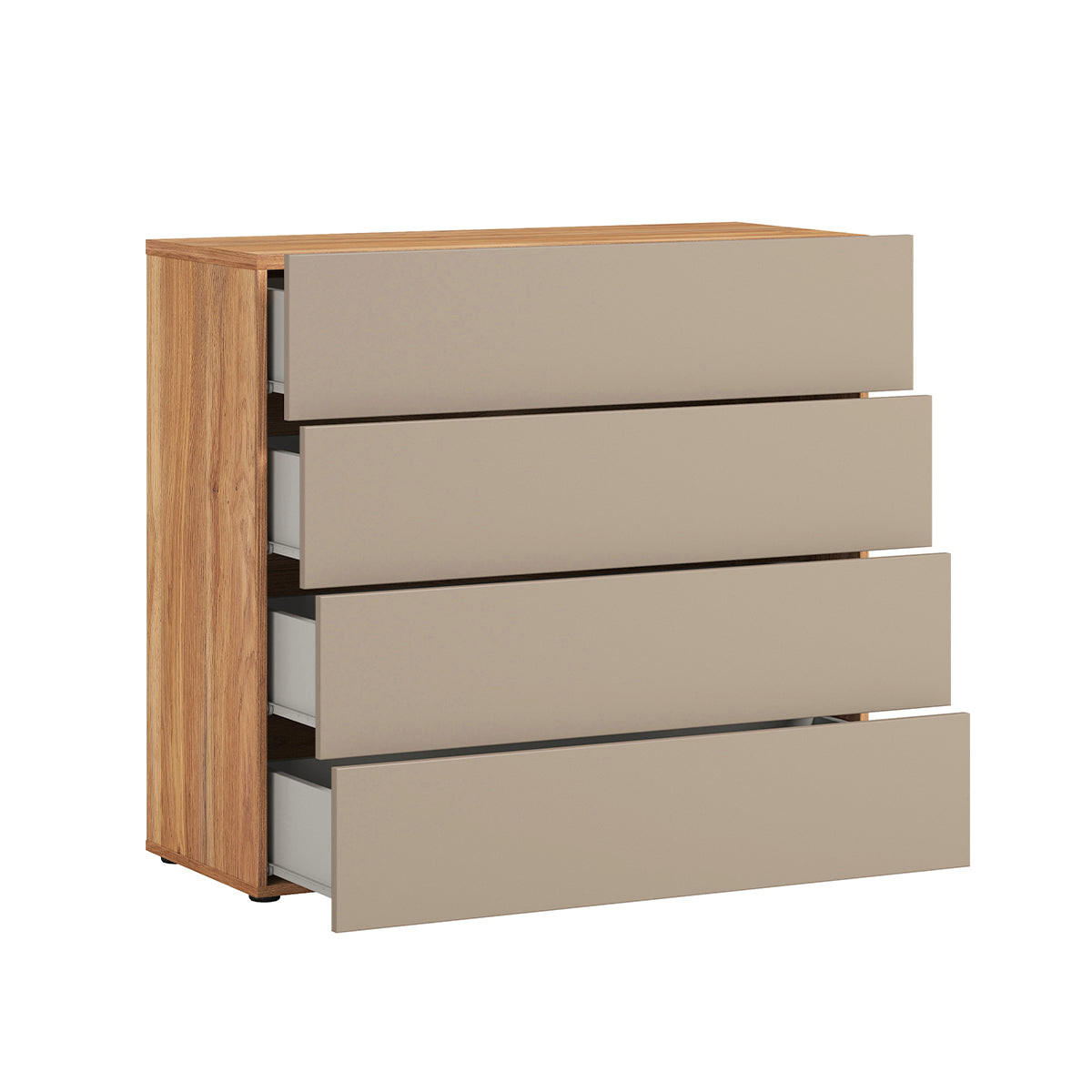 KOMODA Iséa Taupe - šedohnědá, kompozitní dřevo (100/91/40.5cm) - Petits-meubles