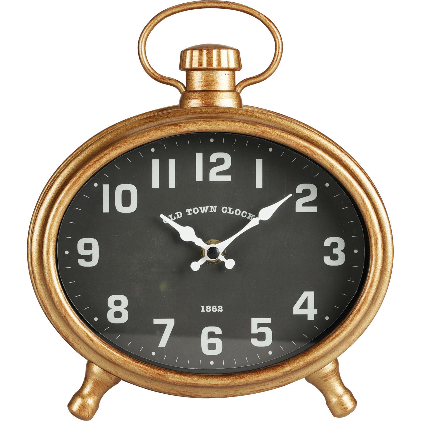 WANDUHR Retro Oval 21/23,5/4,8 cm - Goldfarben, Holzwerkstoff (21/23.5/4.8cm) - Home Styling Collection