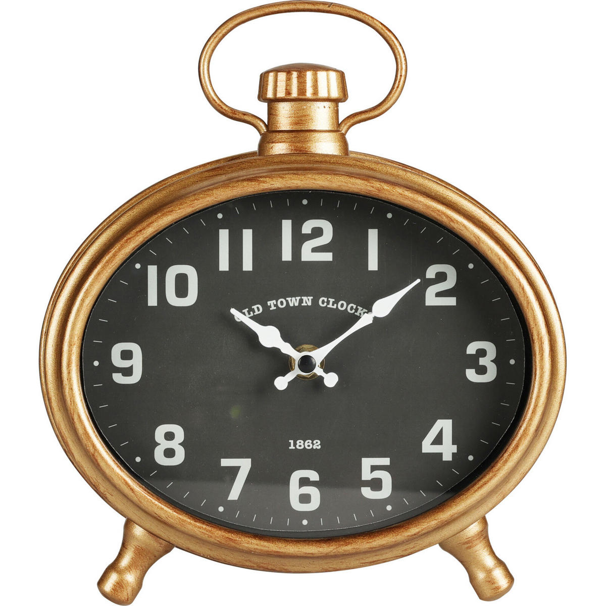 WANDUHR Retro Oval 21/23,5/4,8 cm - Goldfarben, Holzwerkstoff (21/23.5/4.8cm) - Home Styling Collection