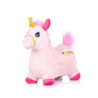 HÜPFSPIELZEUG Hüpftiere rosa Musik, Geräusche, aufblasbar, Plüschbezug, ab 12 Monate, bis 50 kg - Rosa, Textil (27/57/50cm) - Chipolino