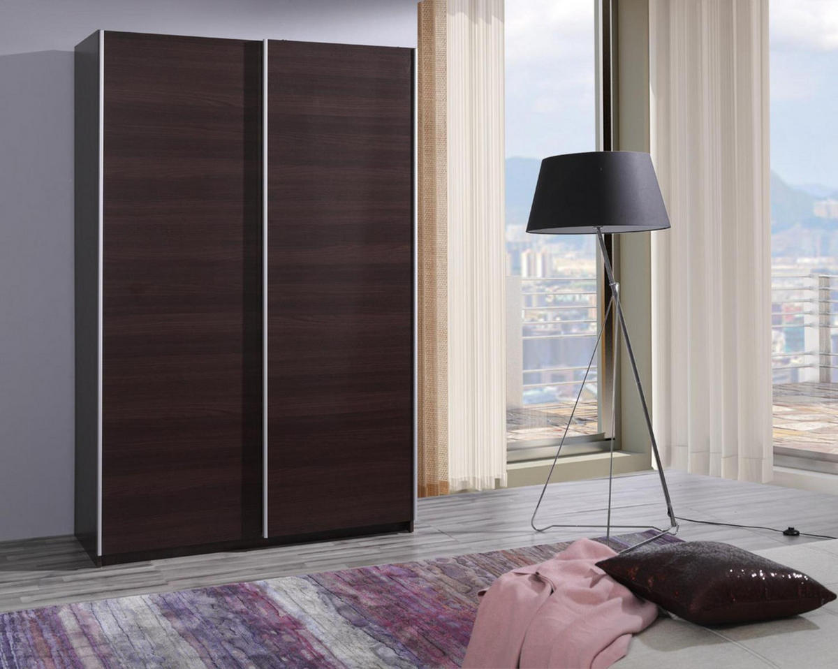 SCHIEBETÜRENSCHRANK - Kleiderschrank Madison - Kastanie Wenge - Wengefarben, Holzwerkstoff (135/211/50cm) - Möblo