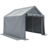 KLEINGARAGE aus verzinktem Stahlrohr 244x241x217 cm in Dunkelgrau mit Rolltor - Dunkelgrau, Metall (241/217/244cm) - Modfu