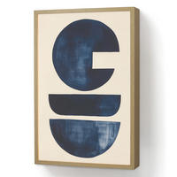 WANDLEUCHTE MIT AKKU Formen - Blau - Abstrakt 40x60 cm - Dunkelblau, Holzwerkstoff (40/60/8cm) - OnlyWow