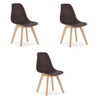 ESSZIMMERSTUHL 3-er Set KITO Kaffeesitz, natürliche Beine - Naturfarben/Braun, Kunststoff (46/80/54.5cm) - Valora