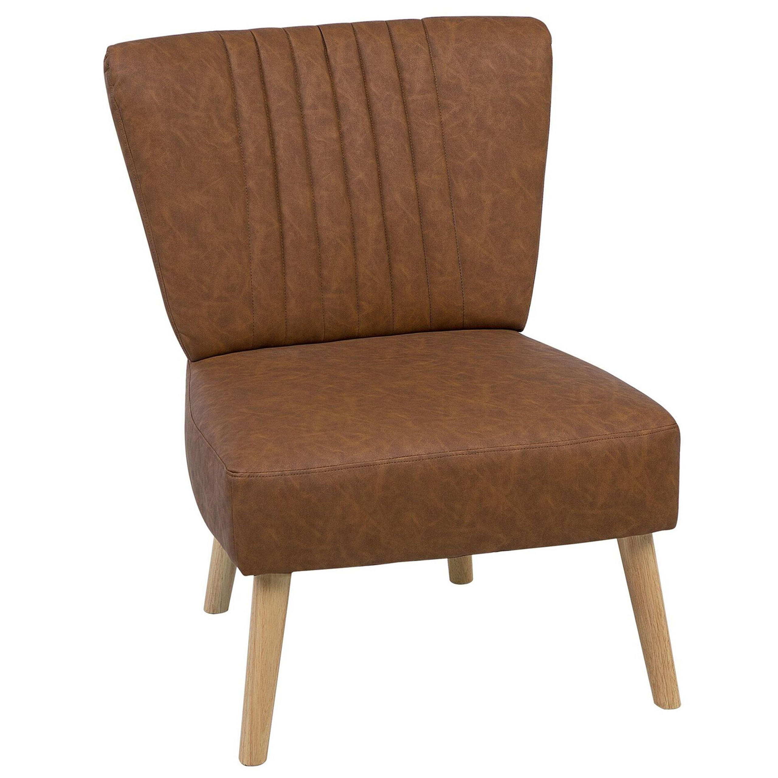 SESSEL Kunstleder Braun Vaasa - Braun, Holz/Textil (61/85/60cm) - Beliani