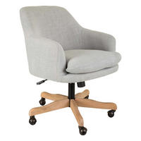 DREHSTUHL aus Holz und gepolstert mit Rädern 60x60x40/93 - Grau, Holz (60/93/60cm) - Wanderlust