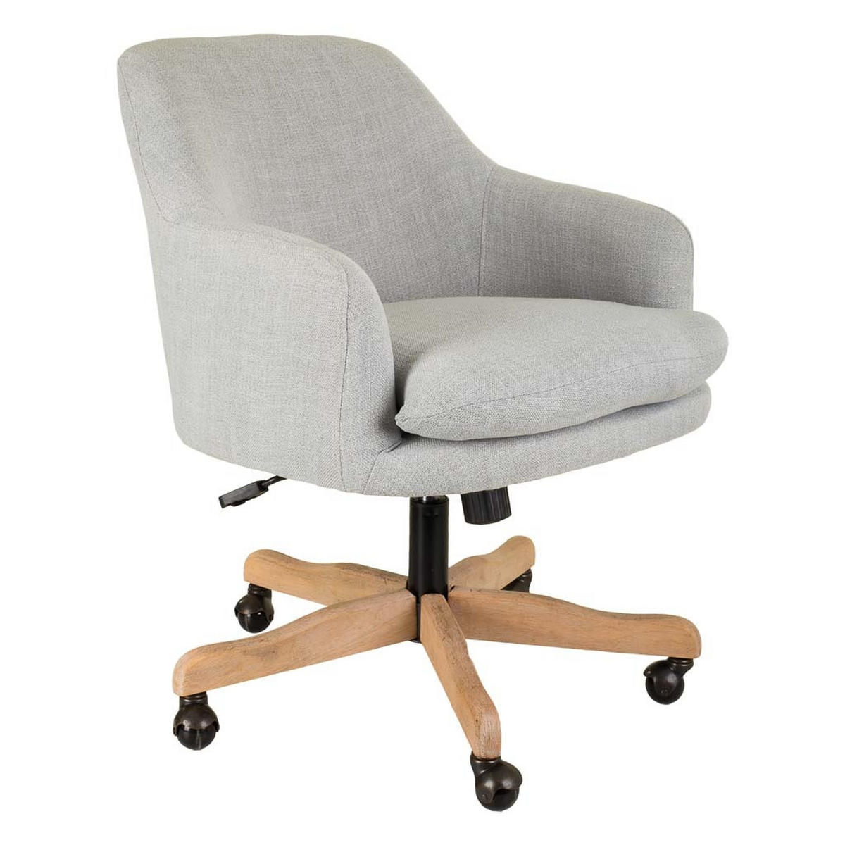 DREHSTUHL aus Holz und gepolstert mit Rädern 60x60x40/93 - Grau, Holz (60/93/60cm) - Wanderlust