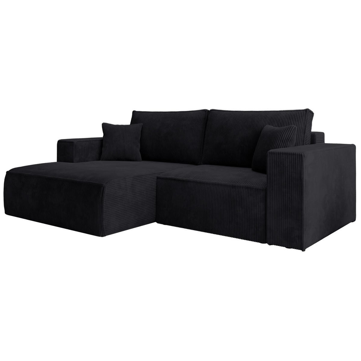 ECKSOFA Farese Mini mit Cordbezug Schwarz, links - Schwarz, Textil (240/167cm) - Selsey