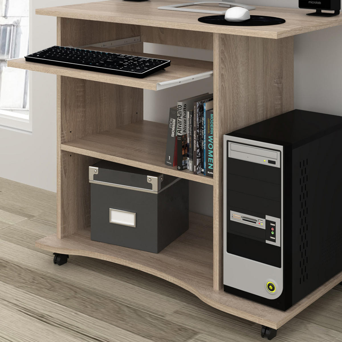 SCHREIBTISCH Harm Sonoma 80 x 50 cm - Sonoma Eiche, Holzwerkstoff (50/80/75cm) - Vicco
