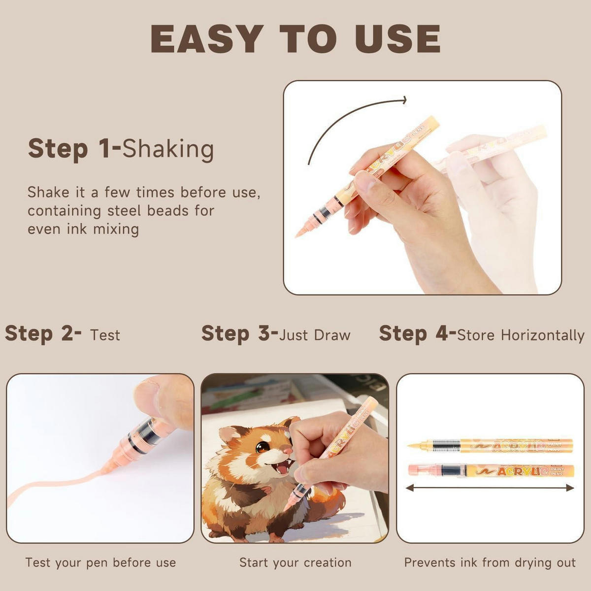 ACRYLMARKER Set 24-teilig Skin Tone Weiche Spitze - Multicolor, Kunststoff (14/2.5/15.2cm)