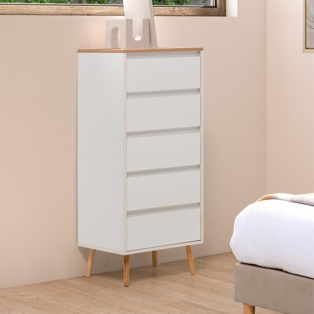 KOMMODE 50/115/40 Desi Weiß - Weiß, Holzwerkstoff (50/115/40cm) - VS Venta-stock