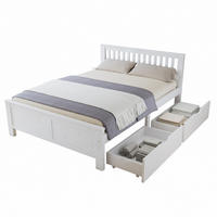 DOPPELBETT 140/200 cm mit 2 Schubladen und Massivholzrahmen, Weiß - Weiß, Holz (140/200cm) - Redom