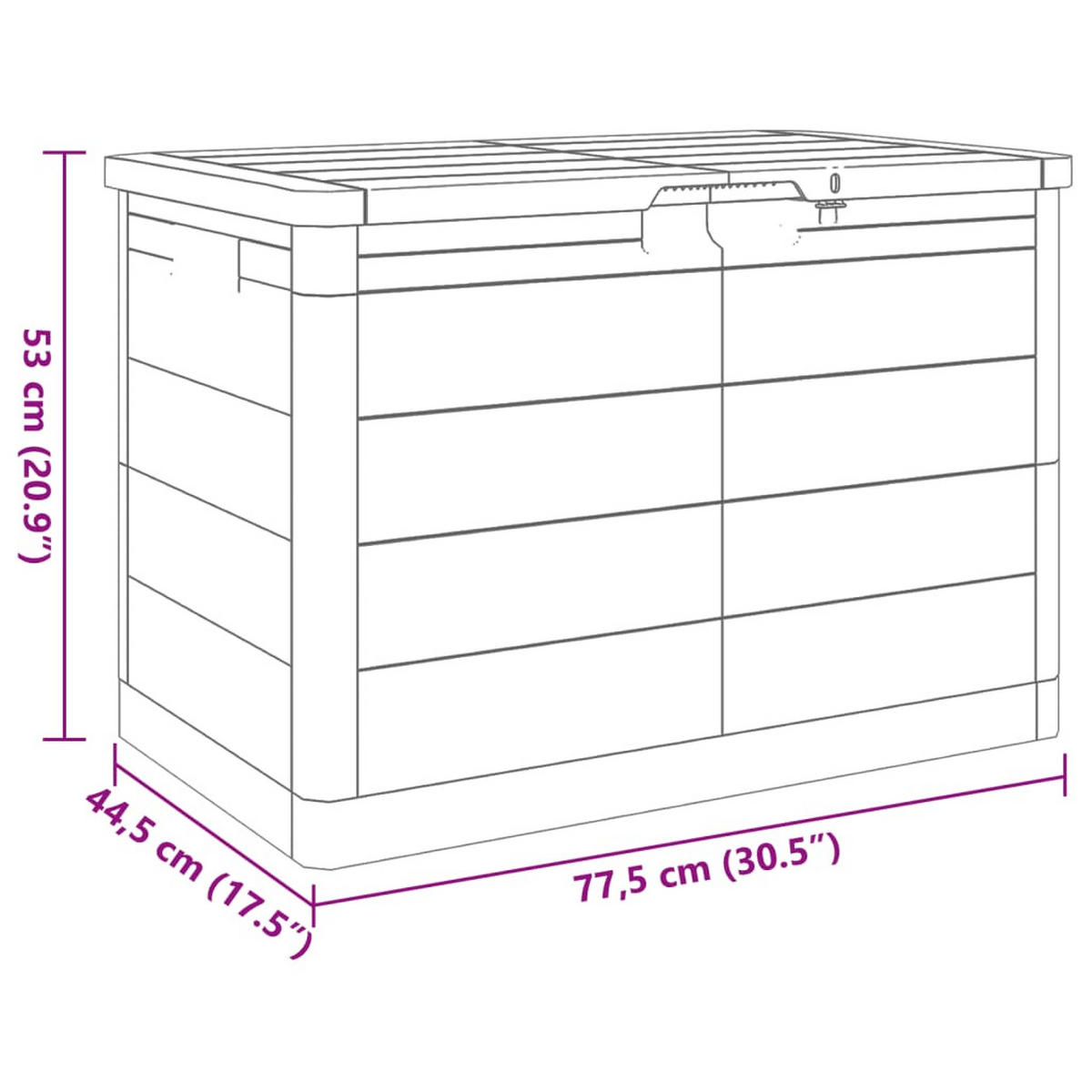 OUTDOOR-KISSENBOX Anthrazit 77.5/44.5/53 Cm Polypropylen - Anthrazit, Kunststoff (77.5/53/44.5cm) - vidaXL