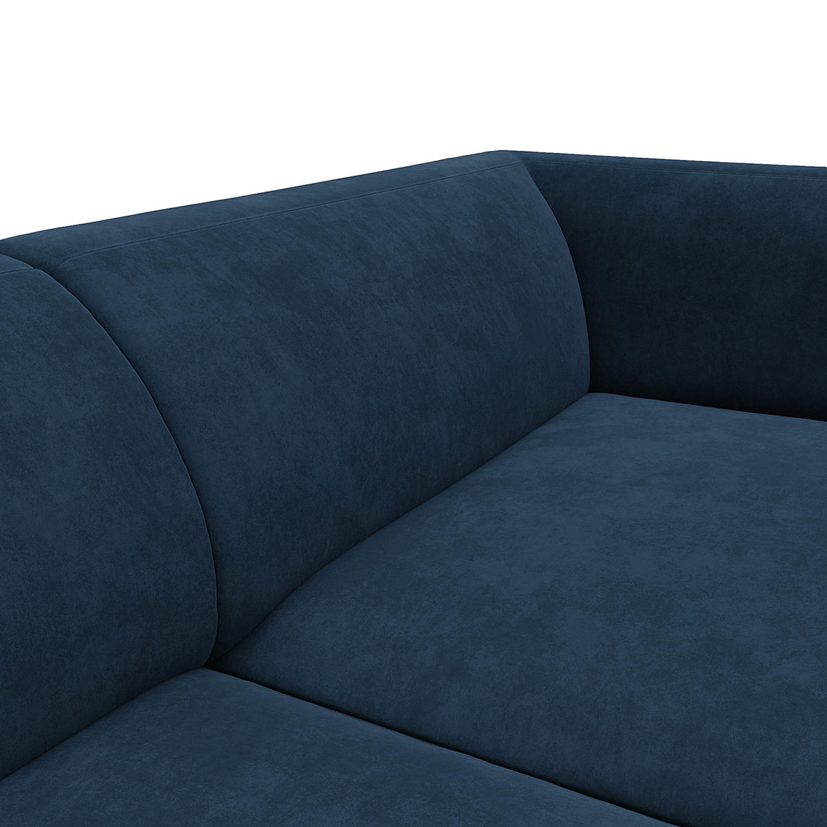 1,5-SITZER ECKSOFA mit Longchair - Schwarz/Dunkelblau, Textil/Metall (211/148cm) - home24