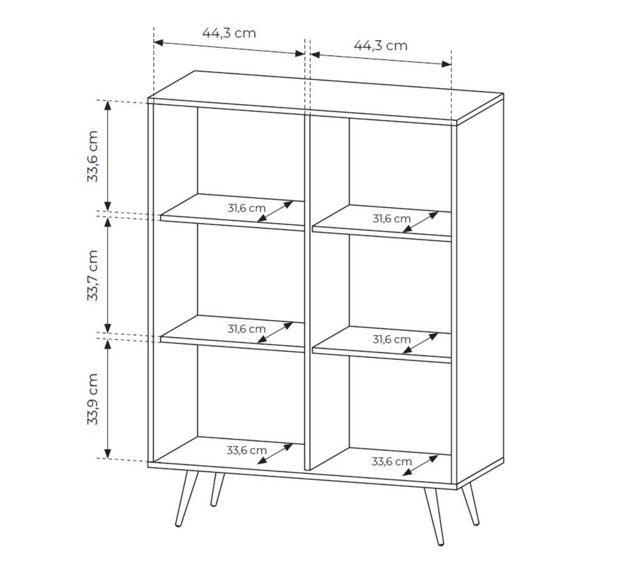 HIGHBOARD FARO, zweitüriger Hochkommode mit LED - Eichefarben, Holzwerkstoff (94/126/40cm) - Bettso