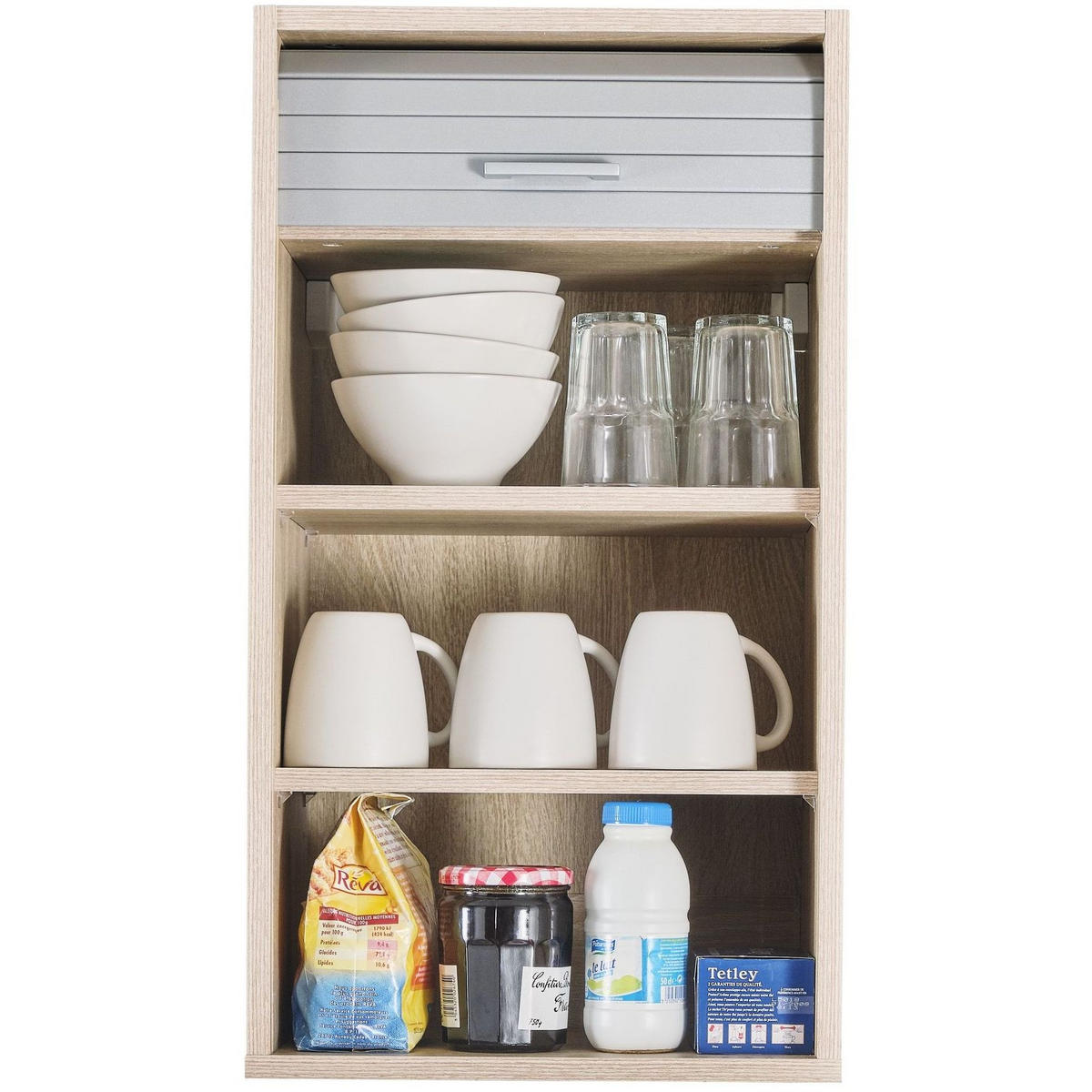 KÜCHENOBERSCHRANK mit Rolladentür 35/40/72cm - Eichefarben, Holzwerkstoff (40/72/35cm) - Simmob