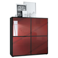 HIGHBOARD Cuba Türen in Bordeaux Hochglanz - Bordeaux, Holzwerkstoff (104/105.5/35.5cm) - Vladon