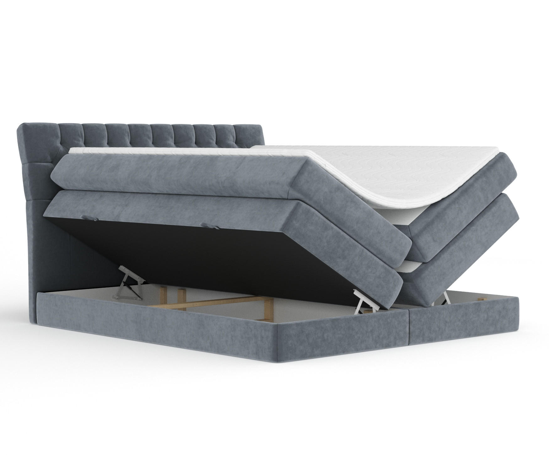 BOXSPRINGBETT Seraphine Grau 160/200 cm - Schwarz/Grau, Holz/Holzwerkstoff (160/200cm) - Maison de Reve