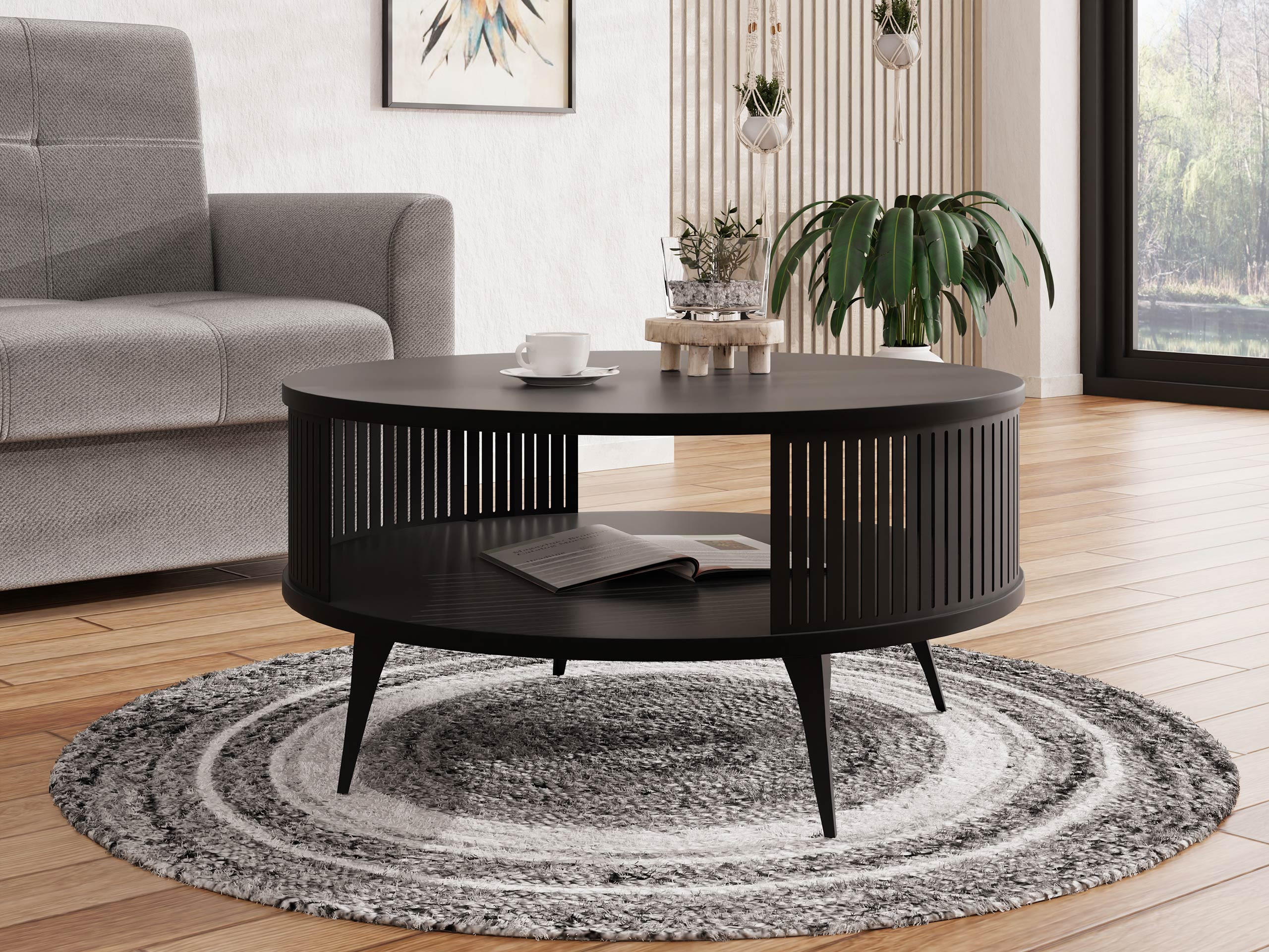 COUCHTISCH Roenni - Schwarz, Holzwerkstoff/Metall (75/75/30cm) - MIRJAN24