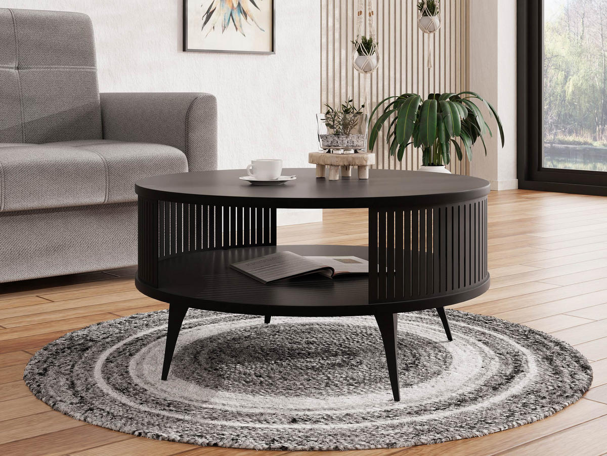 COUCHTISCH Roenni - Schwarz, Holzwerkstoff/Metall (75/75/30cm) - MIRJAN24