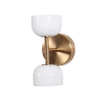 WANDLEUCHTE Nysséa, Messing und Weiß, 20cm - Messingfarben, Glas (9/20/15cm) - KOSILUM