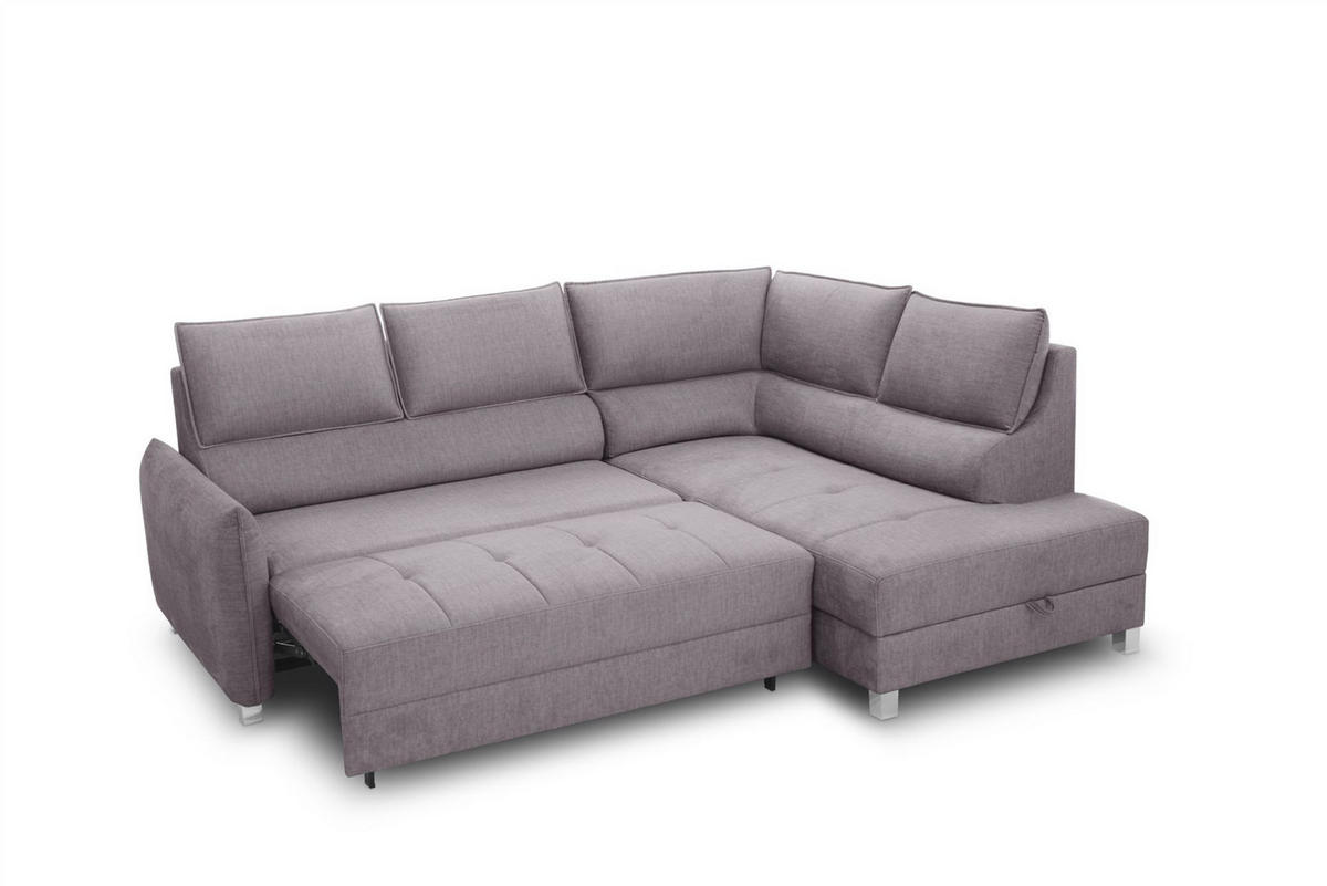 ECKSOFA Marno In Chill Me - Hellgrau, Holzwerkstoff/Textil (260/200cm) - Fun Möbel