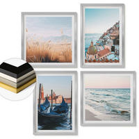 WANDBILDER 4er Set - 50x50 cm & 40x60 cm Silberner Rahmen - Meerblick von Venedig - Silberfarben, Kunststoff (50/50cm) - ArtPrintCave