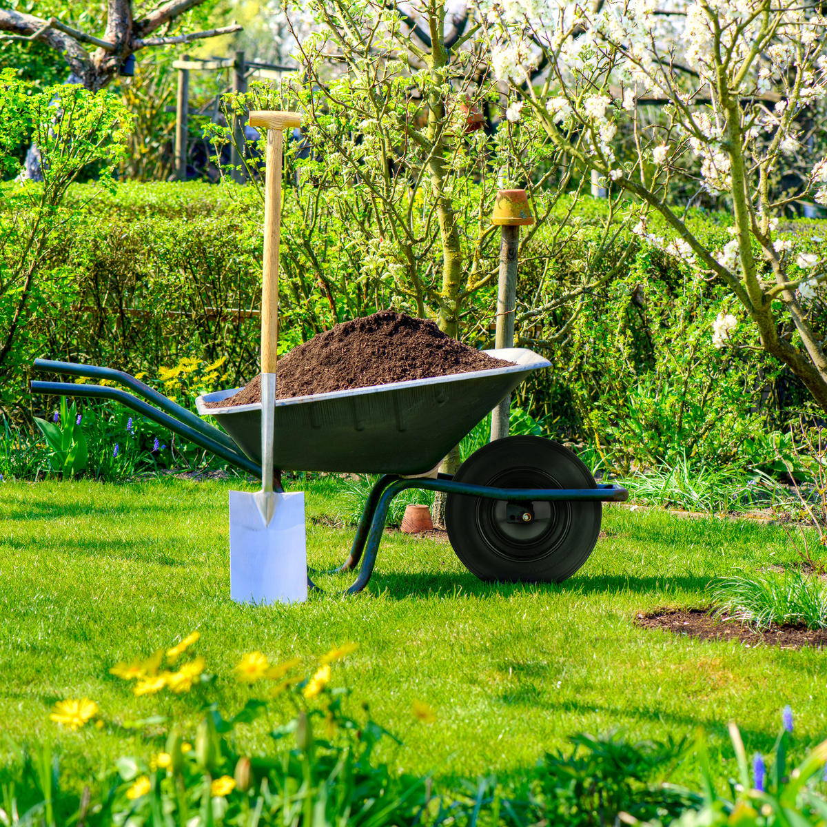 SCHUBKARRENRAD - Schwarz, Kunststoff/Metall (37/37/22.5cm) - Relaxdays