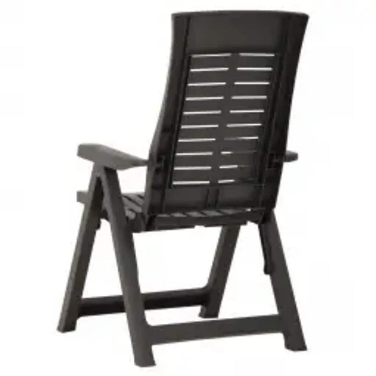 VERSTELLBARE Gartenstühle 2er set Kunststoff Anthrazit - Anthrazit, Kunststoff (67/106/59cm) - vidaXL